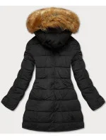 Čierna obojstranná dámska zimná bunda (m-210a5)