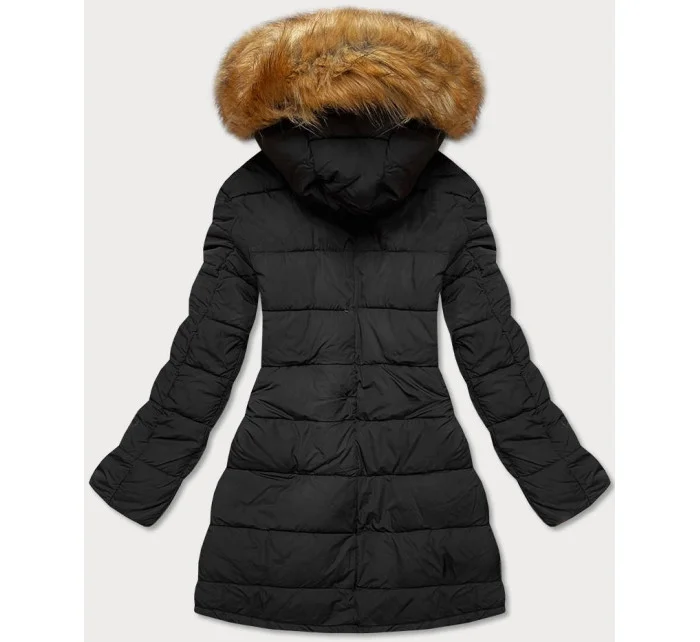 Čierna obojstranná dámska zimná bunda (m-210a5)