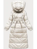 DŁUGA DAMSKA KURTKA Z BEŻOWA model 21244337 - Ann Gissy