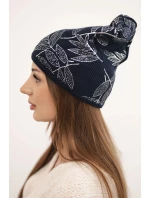 Dámska zimná vlnená čiapka s dvojitým okrajom K426 oranžová