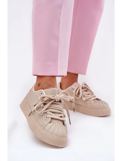 Sneakersy Damskie Ze Zdobieniem Na Platformie Beżowe Eanneth Sneakersy Damskie Ze Zdobieniem Na Platformie Beżowe Eanneth