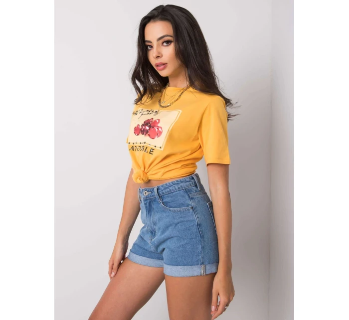 T shirt PM TS model 20985207 jasny pomarańczowy - FPrice T shirt PM TS model 20985207 jasny pomarańczowy - FPrice