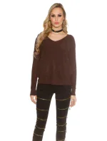 Módny sveter 8507 so šnúrkami - Koucla Módny sveter 8507 so šnúrkami - Koucla