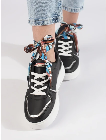 Trendy tenisky čierne ženy bez podpätku