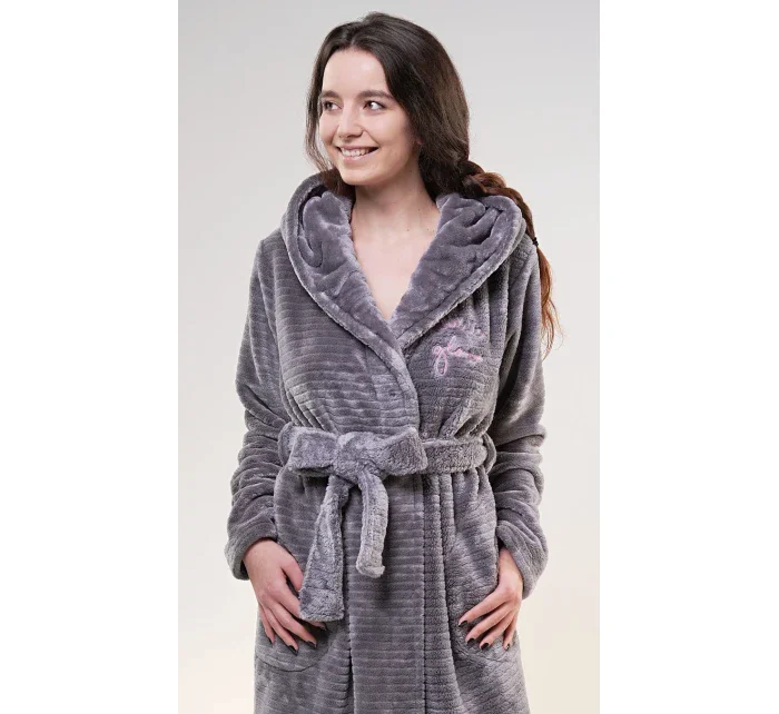 Dámský župan krátký s kapucí model 16162356 - Vienetta Dámský župan krátký s kapucí model 16162356 - Vienetta