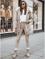 Dámská zimní bunda parka béžová Dstreet model 21971020 - FashionStreet Dámská zimní bunda parka béžová Dstreet model 21971020 - FashionStreet