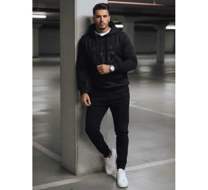 Pánska zateplená mikina s kapucňou čierna FashionStreet BX5934