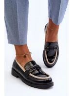 Dámské lakované polobotky mokasíny model 21652903 černé - S.Barski