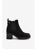 Botki Sztyblety Damskie Na Obcasie Ocieplane Czarne Zelia Botki Sztyblety Damskie Na Obcasie Ocieplane Czarne Zelia