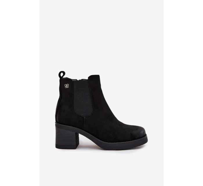 Botki Sztyblety Damskie Na Obcasie Ocieplane Czarne Zelia Botki Sztyblety Damskie Na Obcasie Ocieplane Czarne Zelia