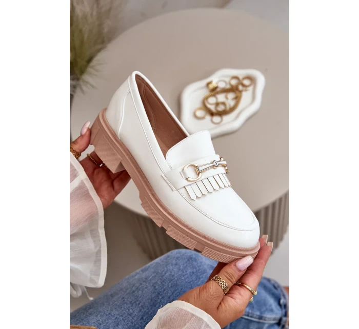 Dámske mokasíny s ekokožou White Tialorae Dámske mokasíny s ekokožou White Tialorae