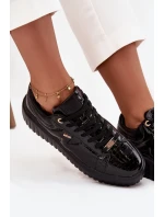 Dámske lakované tenisky na platforme - čierne Lee Cooper Dámske lakované tenisky na platforme - čierne Lee Cooper