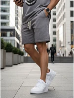 Pánska letná tepláková súprava s potlačou šedá FashionStreet AX0817