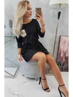 Šaty s flitrovou kapsou černé