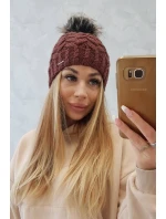 Fleecová čepice Daria model 18750109 hnědá - K-Fashion Fleecová čepice Daria model 18750109 hnědá - K-Fashion