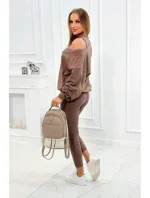 model 19752330 set halenka + top + legíny mocca - K-Fashion model 19752330 set halenka + top + legíny mocca - K-Fashion
