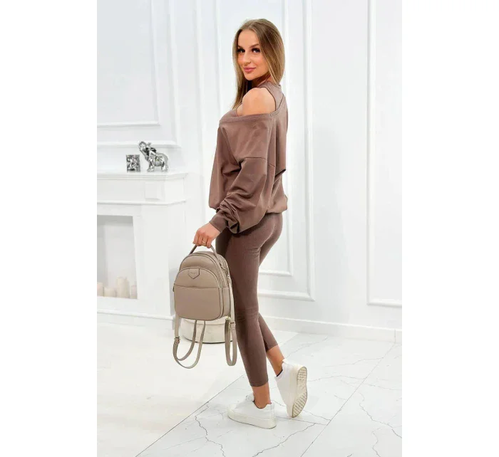 model 19752330 set halenka + top + legíny mocca - K-Fashion model 19752330 set halenka + top + legíny mocca - K-Fashion