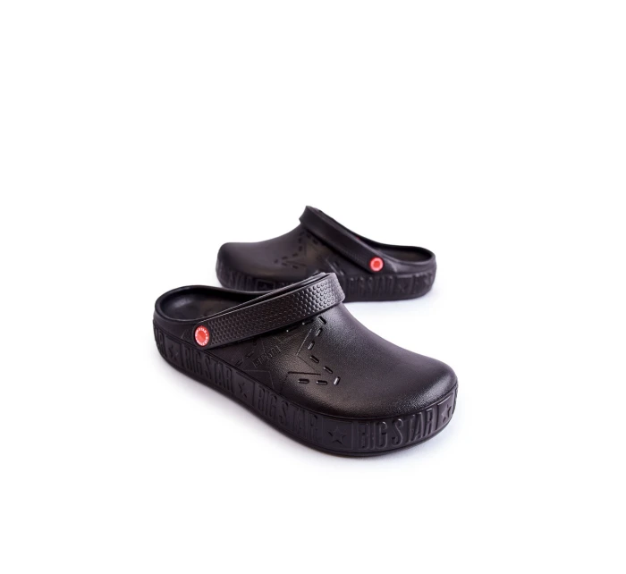 Męskie Lekkie Klapki Chodaki Big Star II175001 Czarne