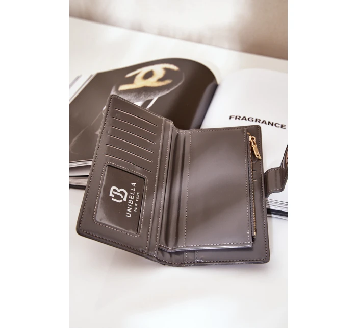 Portfel Damski Z Eko Skóry Szary Kalinessa