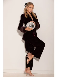 Lodičky na podpatku s peřím špinavě růžové Caelina