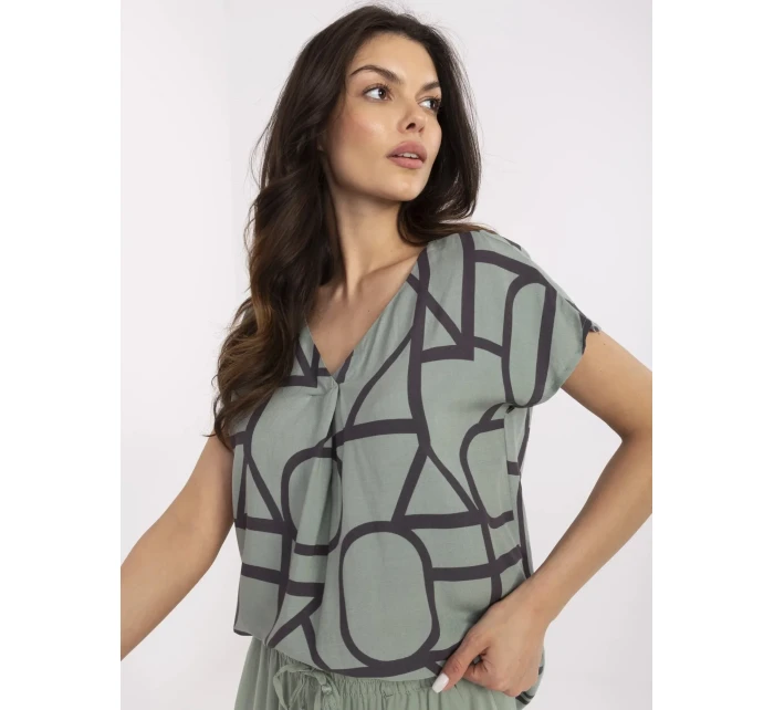 Blúzka D73771M11171D khaki farba