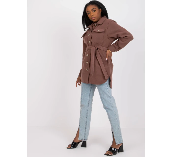 Dámska košeľa-LK-KS-508481.88-hnedá Dámska košeľa-LK-KS-508481.88-hnedá