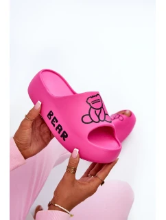 Dámske penové papuče na pevnej podrážke s medvedíkom Fuchsia Lamira