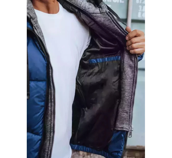 Pánská prošívaná zimní bunda modrá Dstreet model 21963724 - FashionStreet Pánská prošívaná zimní bunda modrá Dstreet model 21963724 - FashionStreet
