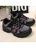 Club Jr model 17559859 šedé trekové boty na suchý zip - American