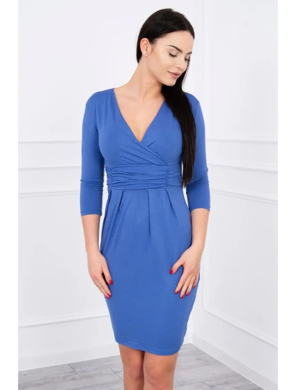 Priliehavé šaty s výrezom pod poprsím z džínsoviny