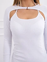 Pruhované vypasované šaty biele