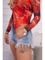 Telová blúzka mramorový vzor červená Telová blúzka mramorový vzor červená