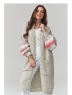 Zapínanie svetra model 226864 Makadamia