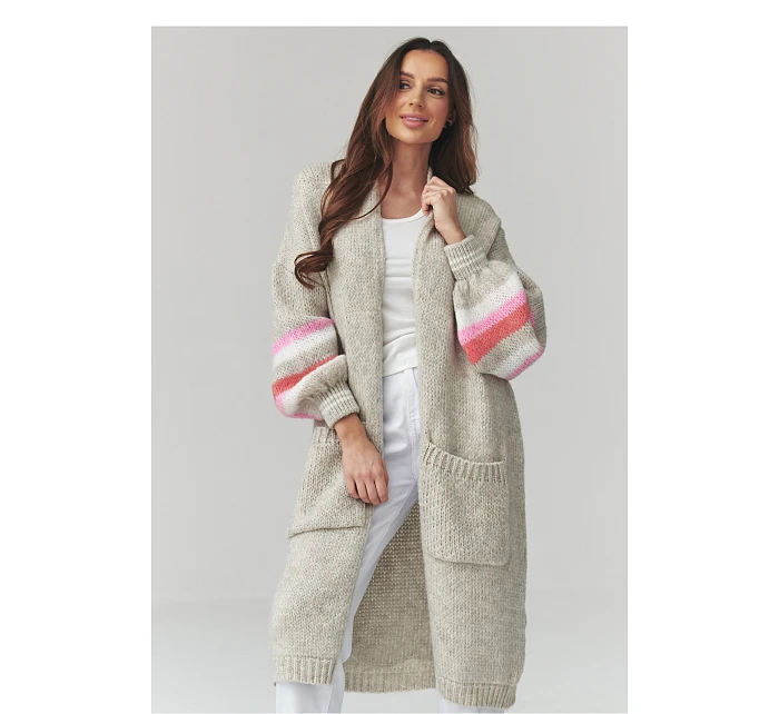 Zapínanie svetra model 226864 Makadamia