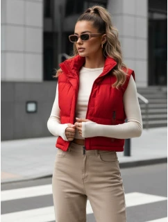 FashionStreet dámska prešívaná červená vesta TY5198