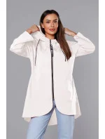 Tenký asymetrický dámsky prehoz cez oblečenie v smotanovej farbe (B8117-26)