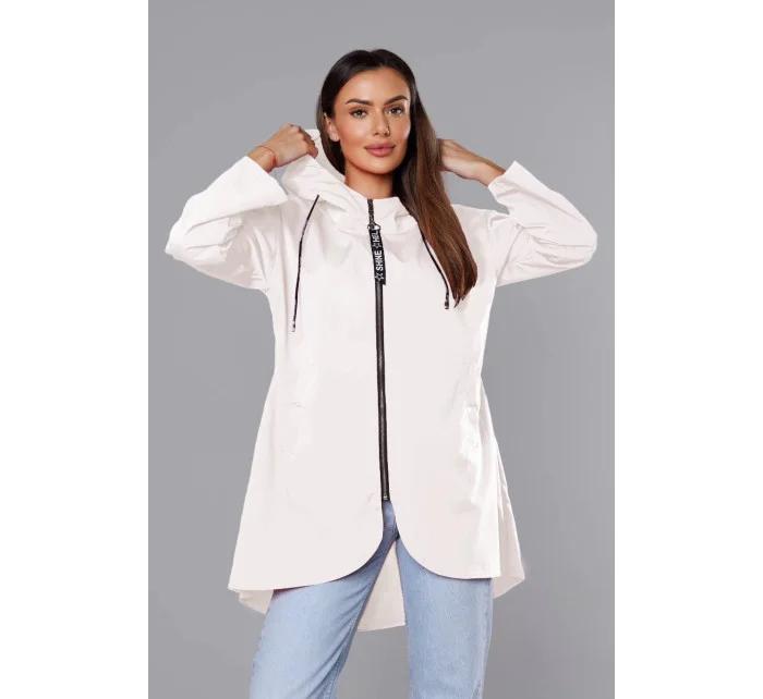 Tenký asymetrický dámsky prehoz cez oblečenie v smotanovej farbe (B8117-26)