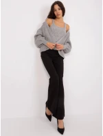 Dvojdielna súprava top + sveter sivá (8019)