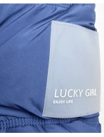 Světle modrá péřová bunda s kapucí model 21809049 - HAPPY HOUSE