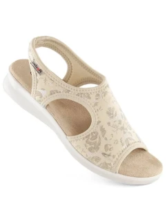 Dámske pohodlné sandále slip-on béžovej farby Unisoft 7196