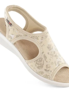 Dámske pohodlné sandále slip-on béžovej farby Unisoft 7196