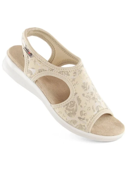 Dámske pohodlné sandále slip-on béžovej farby Unisoft 7196