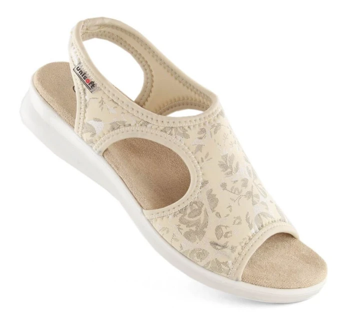 Dámske pohodlné sandále slip-on béžovej farby Unisoft 7196