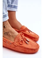 Damskie Zamszowe Mokasyny Pomarańczowe Si Passione Damskie Zamszowe Mokasyny Pomarańczowe Si Passione