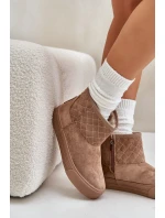 Botki Śniegowce Na Zamek Ocieplane Futerkiem Big Star OO274A524 Beżowe Botki Śniegowce Na Zamek Ocieplane Futerkiem Big Star OO274A524 Beżowe
