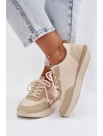 Dámské tenisky na platformě Big Star TT274278 Béžové