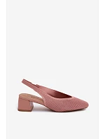 Materiálové dámské sandály na podpatku Růžové Marcelle