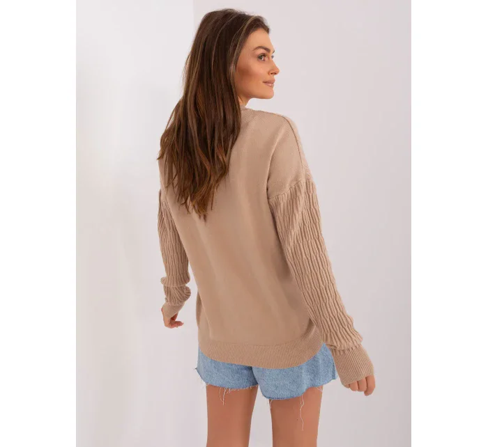 Sweter AT SW model 18884774 beżowy - FPrice Sweter AT SW model 18884774 beżowy - FPrice