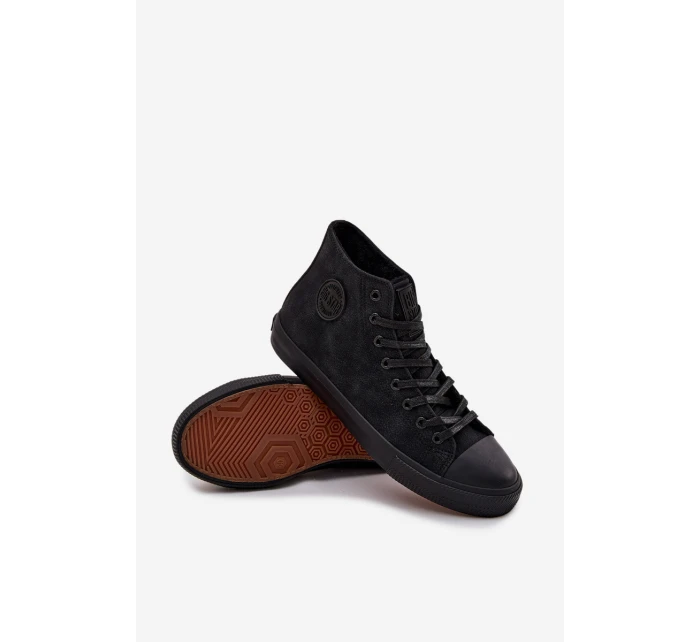 Pánske zateplené tenisky z ECO kože Big Star HI-POLY SYSTEM - čierne