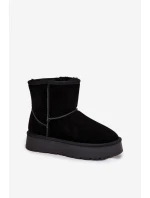 Dámske snežnice Privine na platforme z prírodného semišu - čierne